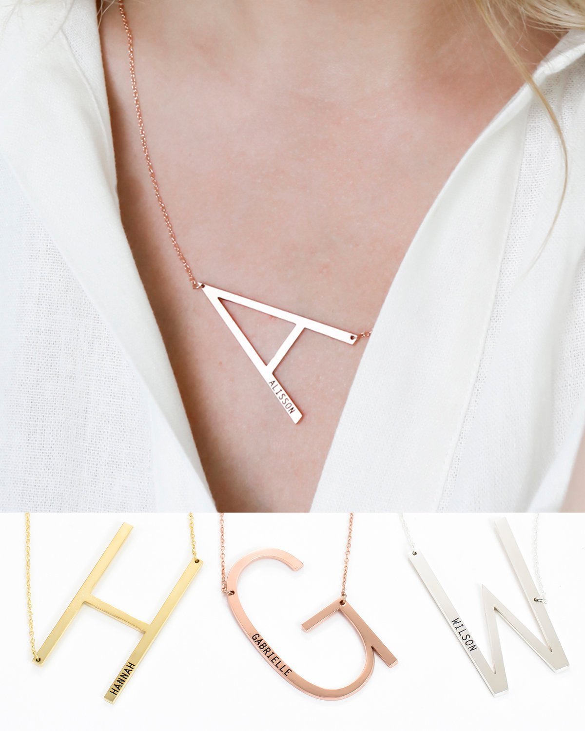 Harfli Kolye, Büyük Harf Kolye | VoVeBoX | Gümüşten Gümüş